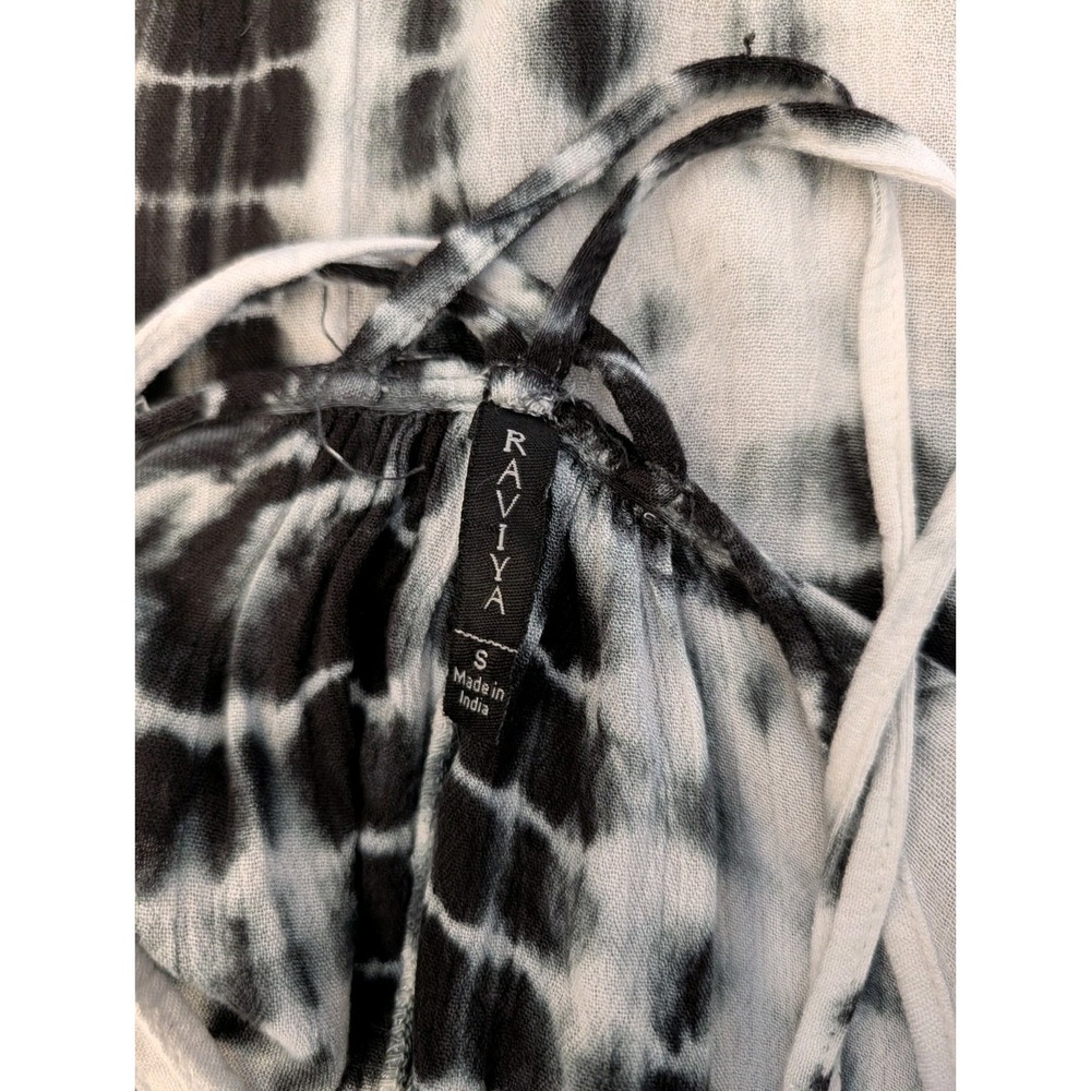 Raviya Oversize Black & White Tye Dye Maxi Dress Size S Boho Beach Whimsy Flowy - Picture 3 of 9